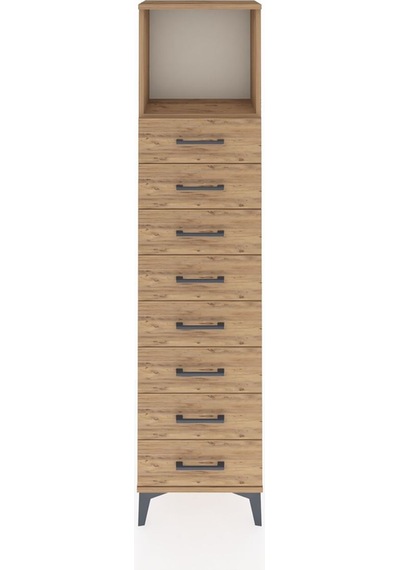 Arges Dolap Tek Raflı 8 Çekmeceli 44x30x182 Çam-çam Çam Arges Dolap Tek Raflı 8 Çekmeceli 44x30x182 Çam-çam Çam