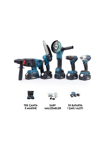Tr Chelikbei Beşli Set Mk350 Budama Testeresi 10mm Ç.mandren+s.sıkma+ş.spral+ş.hilti
