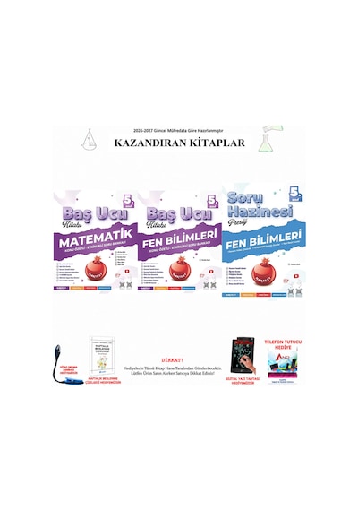 Nartest 5. Sınıf Matematik Fen Baş Ucu Ve Fen Soru Hazinesi 3 Kitap Seti