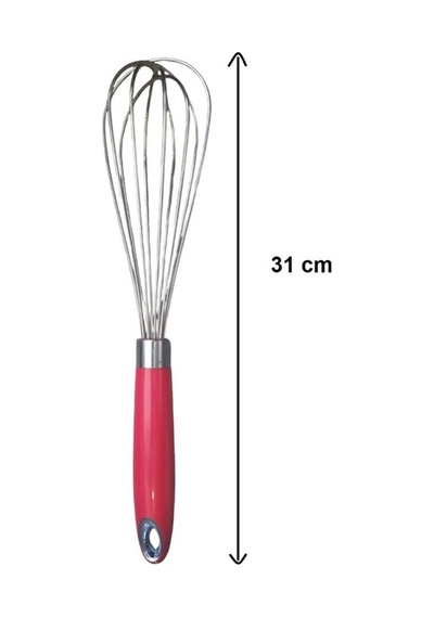 Kalın Telli, Kalın Saplı Çırpıcı 31 Cm Kırmızı Metal Diğer