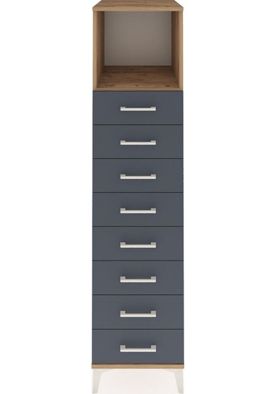 Kronos Dolap Tek Raflı 8 Çekmeceli 44x59x182 Çam-antrasit Çam Kronos Dolap Tek Raflı 8 Çekmeceli 44x59x182 Çam-antrasit Çam