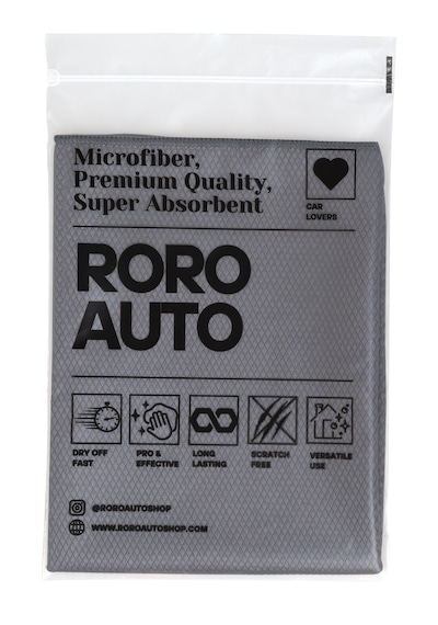 Roro Auto Mikrofiber Araç Kurulama Havlusu (50X70) & Cam Bezi (50X70) Araç Yıkama Seti