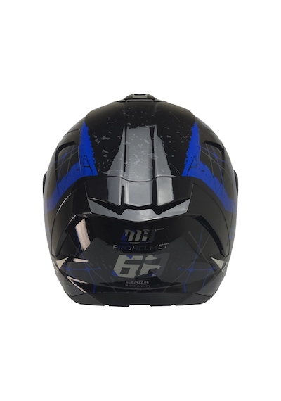 Mts X340 Soly Fullface Camlı Kask Parlak Siyah Mavi
