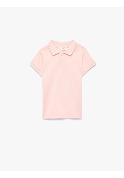 Koton Pamuklu Kısa Kollu Basic Polo Yaka Okul Tişörtü Pembe 7wkg10008ak Gül