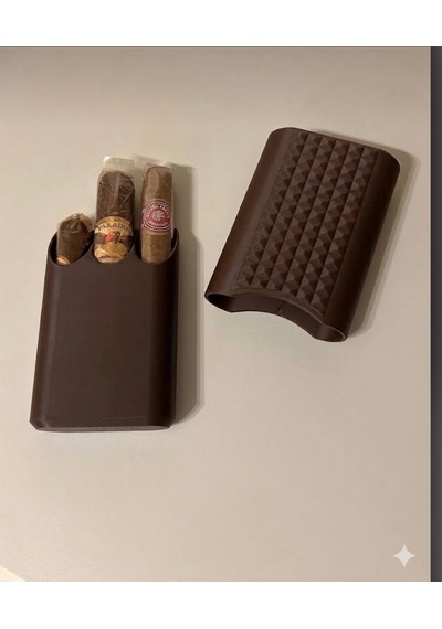 Modüler Plastik Puro Taşıma Kutusu 3'lü Ayarlanabilir Kapaklı Şık Puro Saklama Kılıfı Premium Kalite Kahverengi
