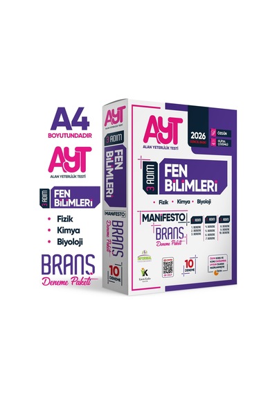 2026 YKS AYT Fen Bilimlerinin Manifestosu BRANŞ Deneme Paketi 10lu Dijital Çözümlü