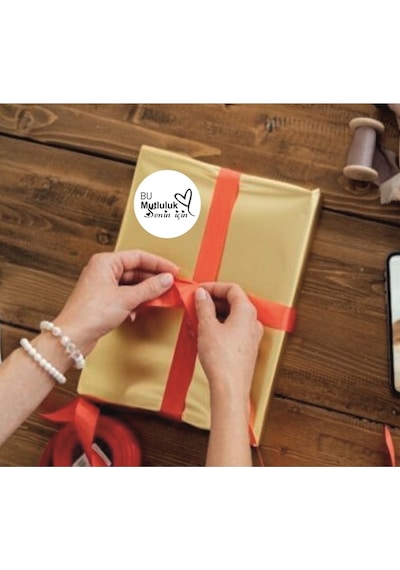 Bu Mutluluk Senin Için Yazılı El Yapımı Ürün Ambalaj, Paket Etiketi Sticker