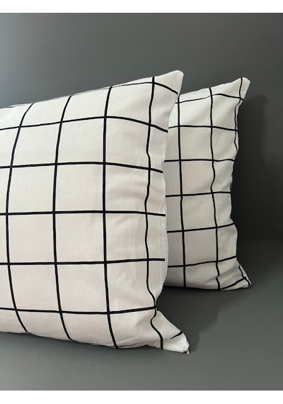 Pamuklu 2 Adet 50x70 Cm Fermuarlı Yastık Kılıfı