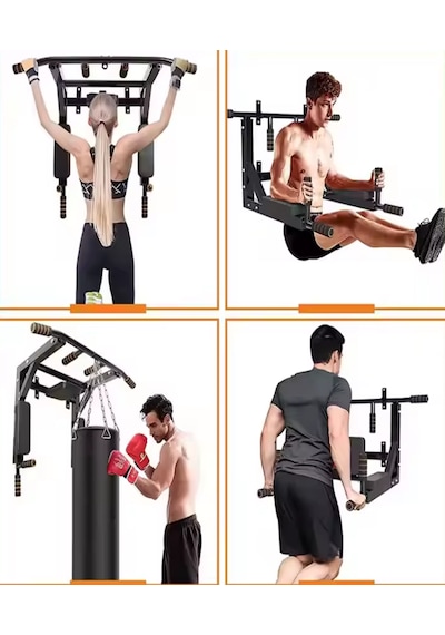 3in1 Büyük Duvara Monte Duvar Barfiks Dips Pull-up Biceps Spor E