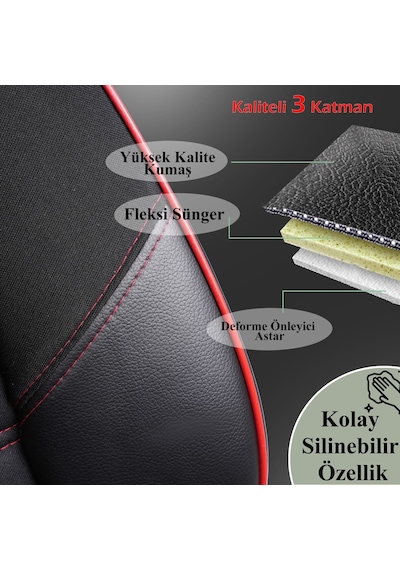 Z&c Maxtech Nissan Almera Uyumlu Özel Tasarım Oto Koltuk Kılıfı Seti Star
