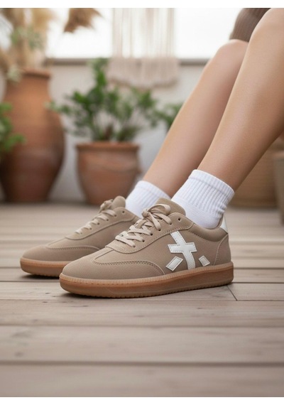 Marina Rosse Kadın Sanda Günlük Ortopedik Rahat Taban Sneaker Sütlü Kahve