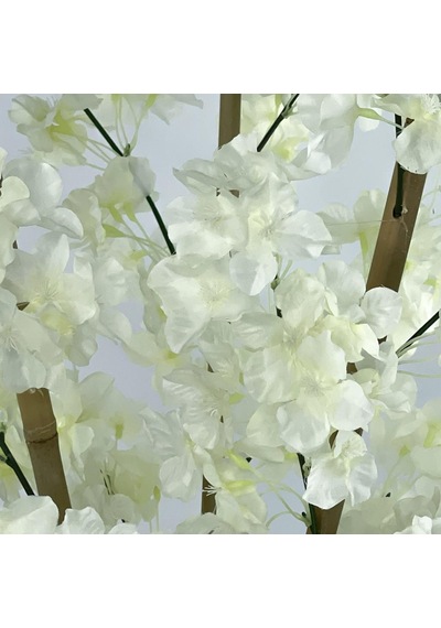 Yapay Ağaç Bambu Dalında Beyaz Bahardalı Ağacı 80 Cm Ağacı Japon