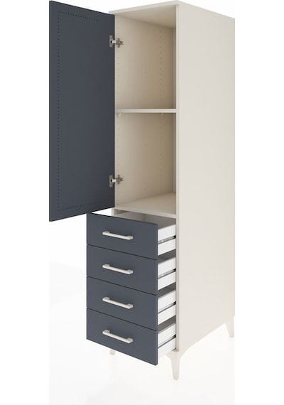 Kronos Dolap 2 Raflı 4 Çekmeceli Tek Kapaklı 44x59x182 Aytaşı... Aytaşı