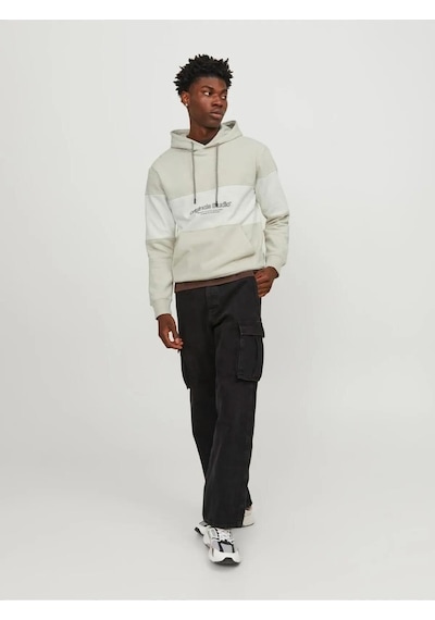 Jack & Jones 12246802 Jorlakewood Sweat Hood Bf Ln Erkek Sweatshirt 001 Bej
