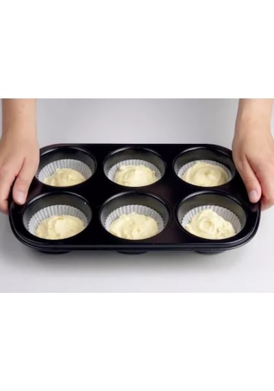 6lı Muffin Kek Kalıbı Metal Malzeme İle Dayanıklı Yapı Yanmaz Ve Yapışmaz Özellikli Klasik Yuvarlak Şekilli Fırın Kalıbı Evde Pratik Tatlı Ve Tuzlu Muffin Kekler Pişirmek İçin Fırına Dayanıklı Kek Kalıbı Diğer