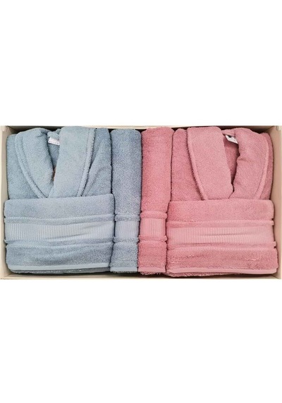 Colourist Aile Bornoz Seti Mavi-pembe