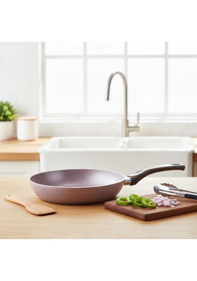 Papilla Buz 24 Cm Tava - Shadow Krem Kırçıl Granit Efektli Yanmaz Yapışmaz Günlük Kızartma Ve Omlet Tavası Belirtilmemiş