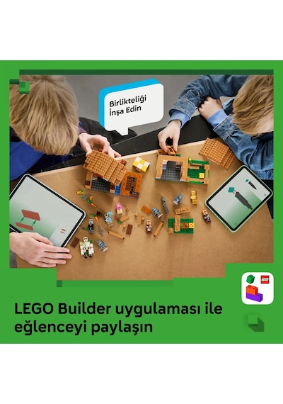 LEGO® Minecraft® Evoker Köy Saldırısı 21596 – 9 Yaş ve Üzeri Çocuklar için 11 Figür İçeren Yaratıcı Oyuncak Yapım Seti (607 Parça)