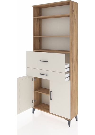 Arges Dolap 4 Raflı 2 Çekmeceli 2 Kapaklı 88x30x221 Çam-aytaşı Atlas Çam