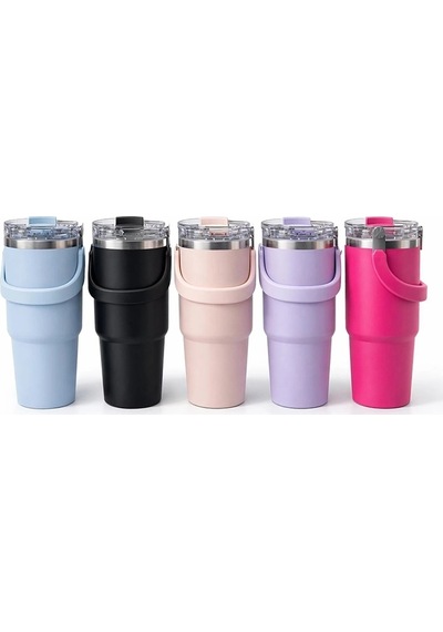 Zenvia 900 Ml Taşıma Kulplu Paslanmaz Çelik Termos Mug - Vakumlu Isı Yalıtımlı Bardak Alk4631 Znv2026 Çok Renkli
