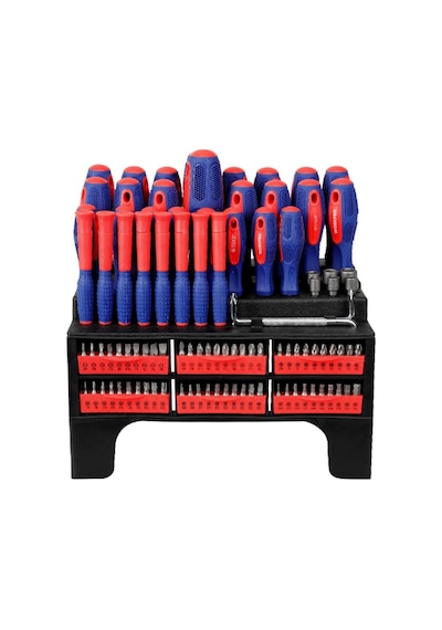 Workpro Wp200560 100 Parça Duvar Askı Aparatlı Profesyonel Cr-v Manyetik Tornavida Ve Bits Uç Seti
