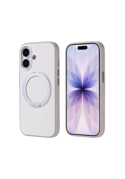 Apple Uyumlu iPhone 17 Kılıf 360 Derece Döner Standlı Magsafe Kamera Yükseltili Silikon Ata Pro Tech Lacivert