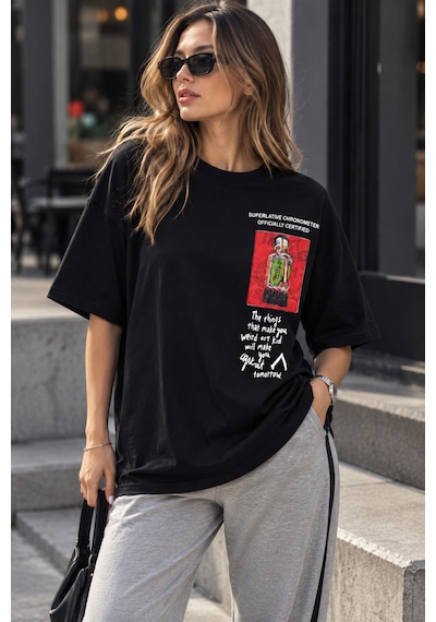 Gugus Kadın Outlet Tek Kalan Üst Giyim Modeller Siyah-tshirt-kırmızı-zombi