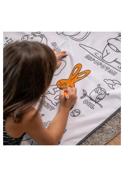 Çocuk Boyama Örtüsü Yıkanabilir 100x150 Cm-eğitici Aktivite Matı Seti