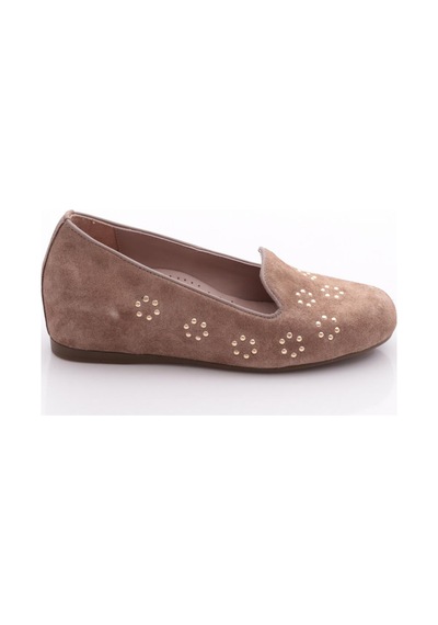 Dgn 447 Kadin Loafer Ayakkabi Vizon Süet