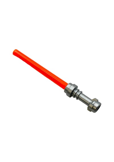 Star Wars Minifigür Aksesuarı, Işın Kılıcı, Lightsaber, Şeffaf Turuncu Renkte Ve Metalik Gümüş Kabzalı