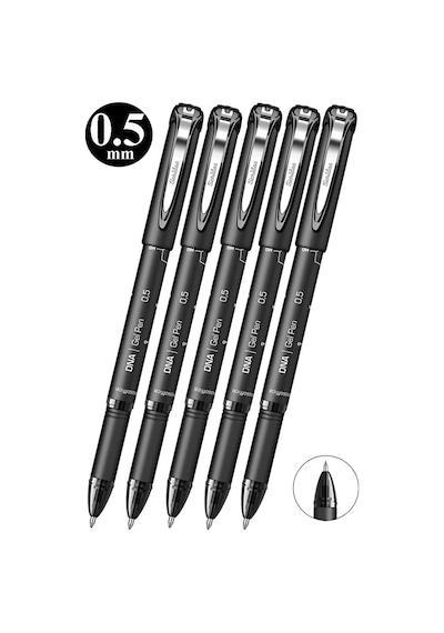 Siyah Pilot Kalem Dna Gel Pen 5 Adet Scrikss Pilot Kalem 0.5mm Roller Uç Pilot Kalem İnce Uçlu Likit Mürekkepli Pilot