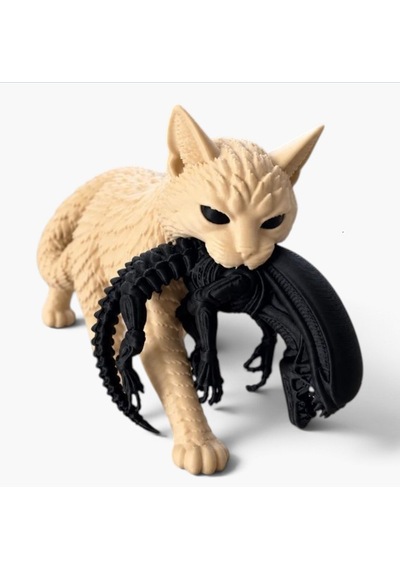 Uzaylı Avcısı Kedi 3d Figür