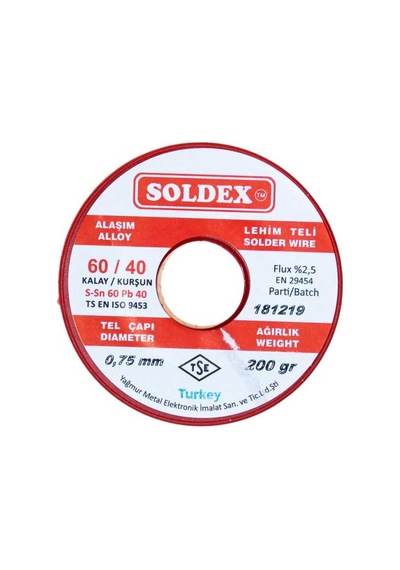 Soldex 200 G %60SN %40 PB Lehim Teli 0.75 MM