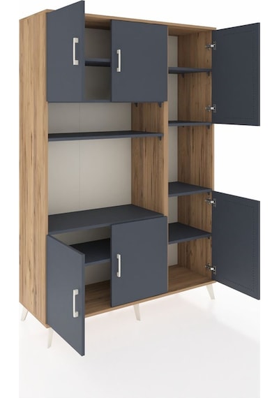 Hyperion Dolap 9 Raflı 6 Kapaklı 132x44x195 Çam-antrasit/antrasit Antrasıt/antrasıt Hyperion Dolap 9 Raflı 6 Kapaklı 132x44x195 Çam-antrasit/antrasit Antrasıt/antrasıt