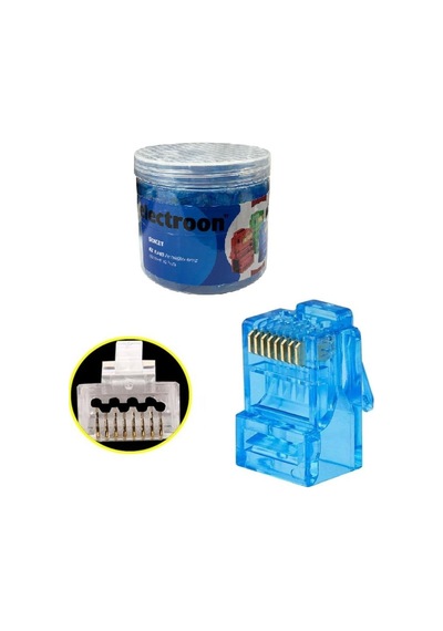 Electroon Mavi Cat6 Ezrj45 Açık Uçlu Soket 8p/8c - 100adet