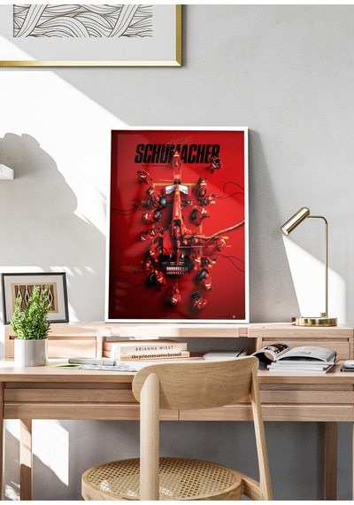 Michael Schumacher F1 Poster Tablo Beyaz Çerçeveli