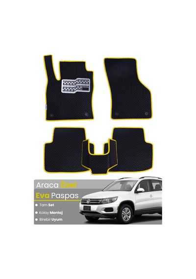 Volkswagen Tiguan 2007-2015 Uyumlu Eva Paspas Tam Set Oto Paspas,araca Özel,tam Koruma 386