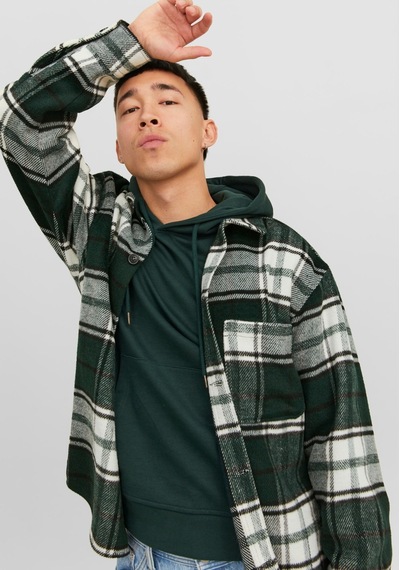 Jack & Jones Ekose Desenli Uzun Kollu Gömlek - Zac 12239303 Magical Forest Koyu Siyah