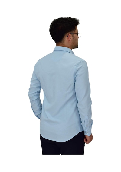 Erkek Likralı Spor Silim Fit Gömlek Bgl-st04327 Buz - Mavi