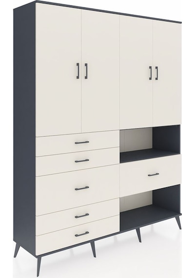 Hyperion Gardrop 7 Raflı 6 Çekmeceli 4 Kapaklı 176x44x221 Antrasit-aytaşı Aytaşı Hyperion Gardrop 7 Raflı 6 Çekmeceli 4 Kapaklı 176x44x221 Antrasit-aytaşı Aytaşı