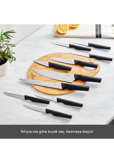 Dr. Inox Bundle 10 Parça Bıçak Seti Siyah