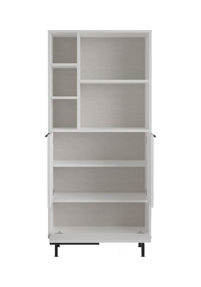 Yurudesign Ocean Banyo Dolabı Çok Amaçlı Dolap 3 Kapaklı Metal Ayaklı Beyaz On9C-W Beyaz