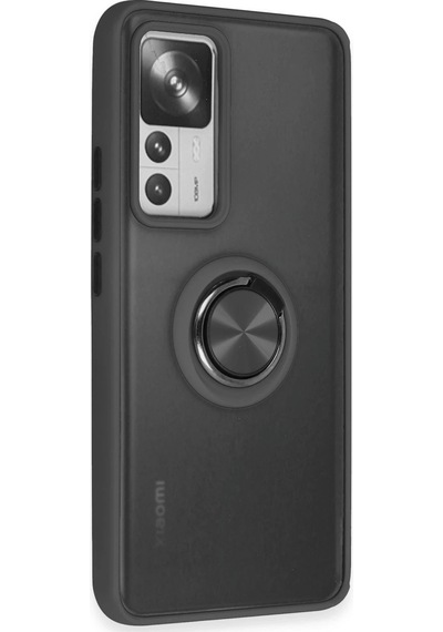Gld-spt- Newface Xiaomi Mi 12t Pro Kılıf Montreal Yüzüklü Silikon Kapak - Siyah