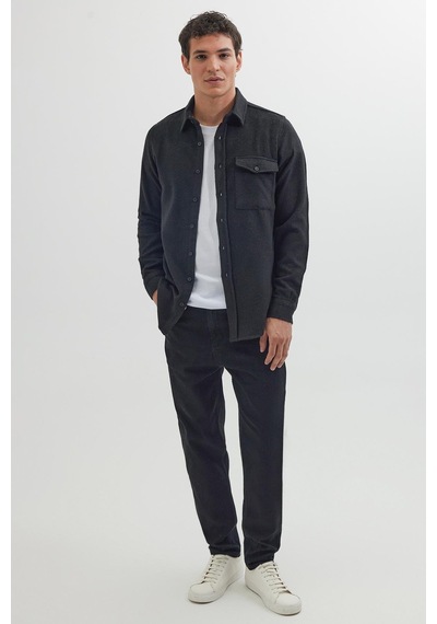 Tudors Erkek Slim Fit Tek Cep Kapaklı Düz Oduncu Spor Siyah Gömlek-41586 Siyah Tudors Erkek Slim Fit Tek Cep Kapaklı Düz Oduncu Spor Siyah Gömlek-41586 Siyah