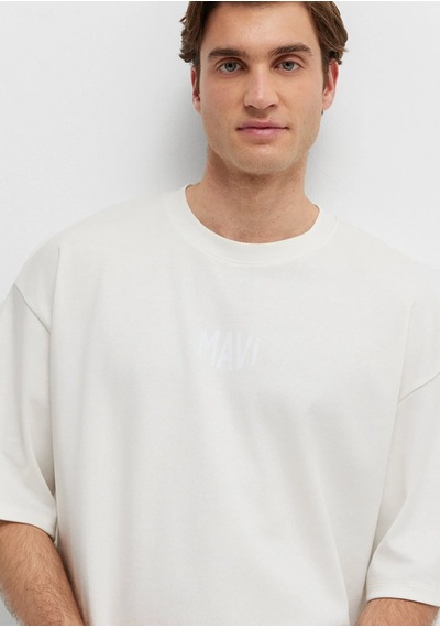 Mavi M0613581-70057 Mavi Baskılı T-shirt Erkek Tişort Beyaz