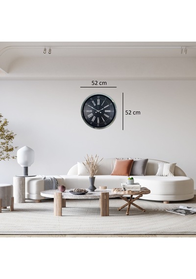 Krom Vıctoria 52 Cm Metal Duvar Saati