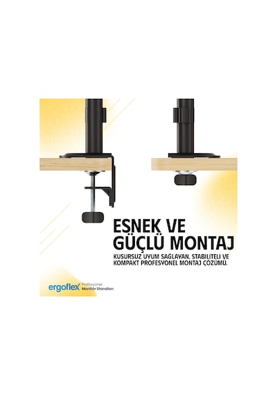 Ergoflex S16 Çift Kol 22-35inch Amortisörlü 2-9 Kg Monitör Standı 2026 Versiyon Gri