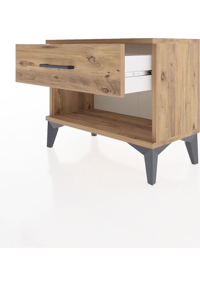 Arges Komodin Tek Çekmeceli 60x30x48 Çam-çam Atlas Çam
