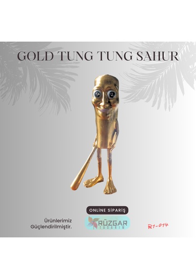 Gold Tung Tung Tung Sahur 12 Cm Figür