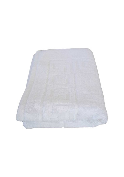 2 Li Ayak İzli Banyo Pamuklu Ayak Havlusu 50x70 Cm Beyaz